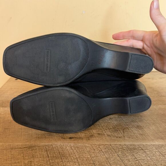 Coach and Four Black Wedge Heel Zip Shoes Women’s Comfort Slip-On Size 11 - Picture 5 of 7